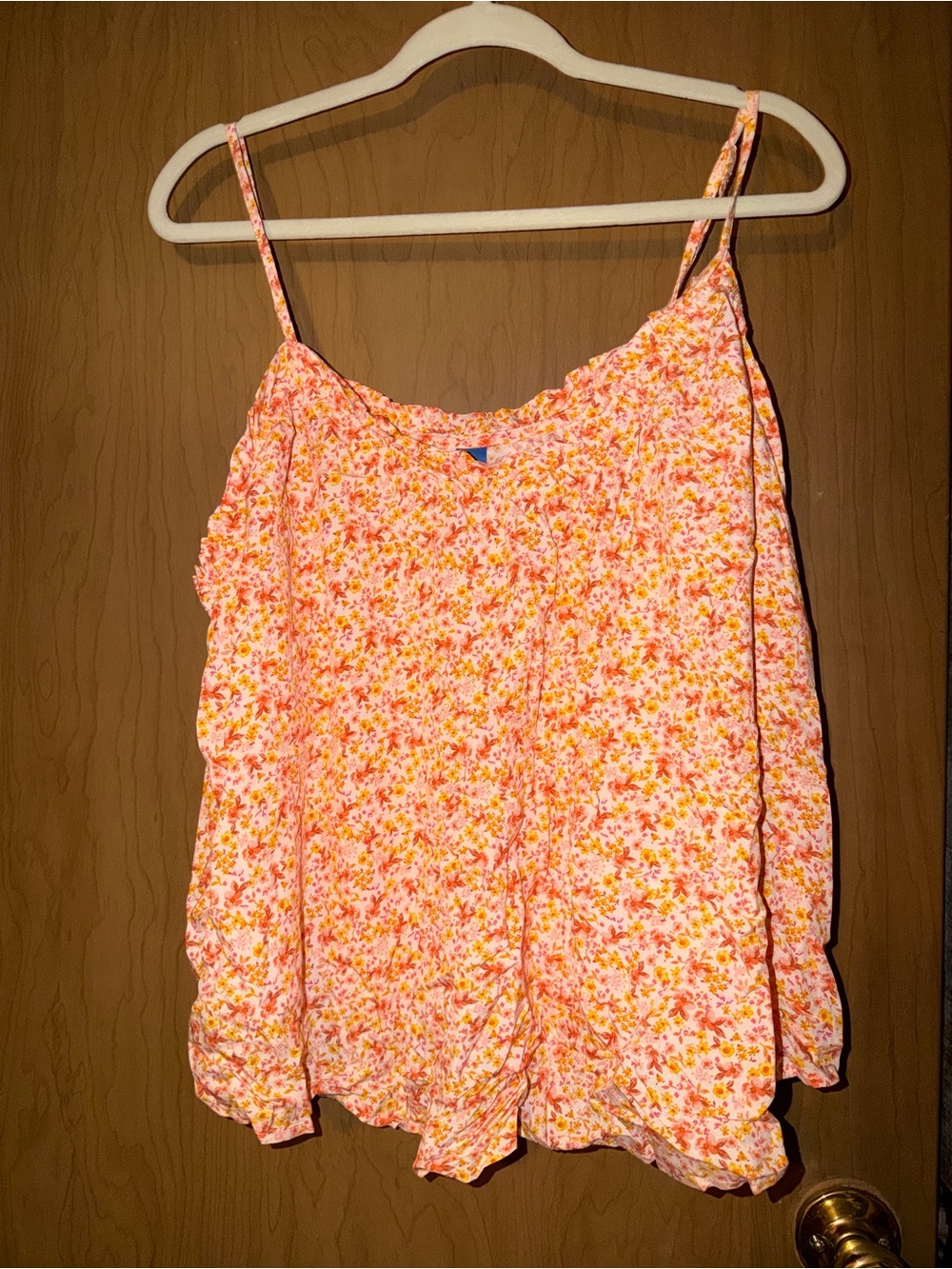 Old Navy Pink & Orange Floral Spaghetti-Strap Camisole